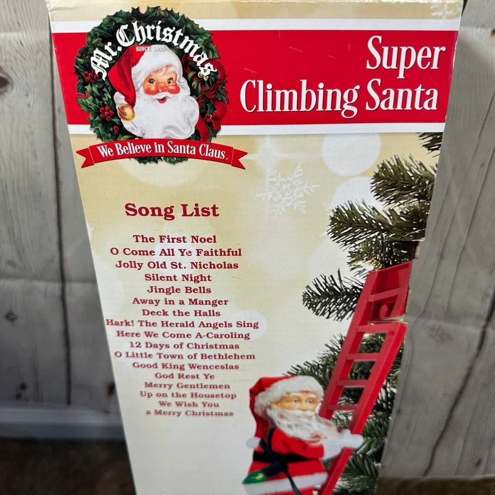 Mr Christmas Super Climbing Santa‎ Animated Musical 15 Carols LED Lights 43 Inch